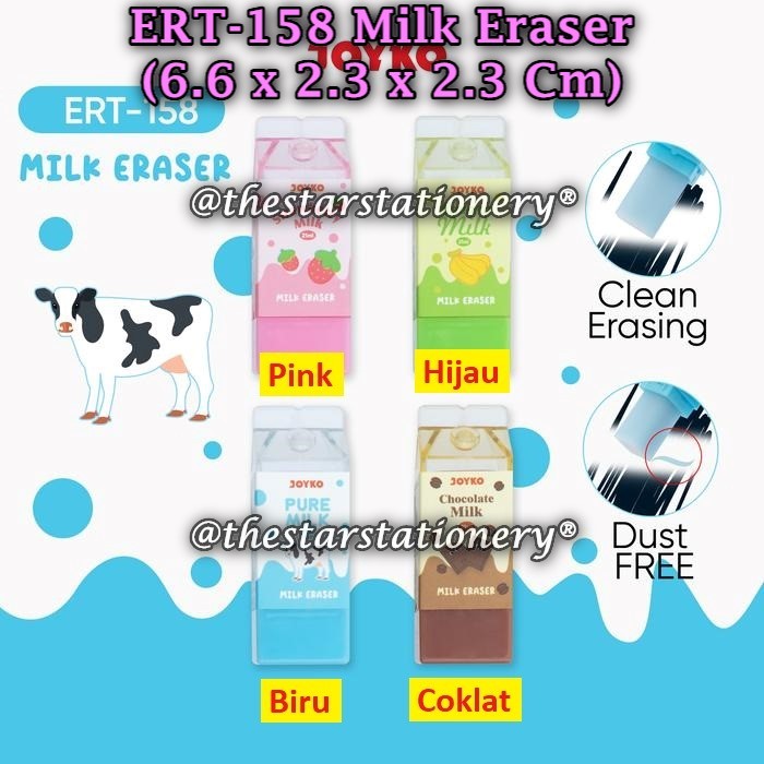 

(1 Biji) Penghapus JOYKO ER-158 Milk / JOYKO Penghapus Eraser ERT-158 Milk Eraser (1 Biji)
