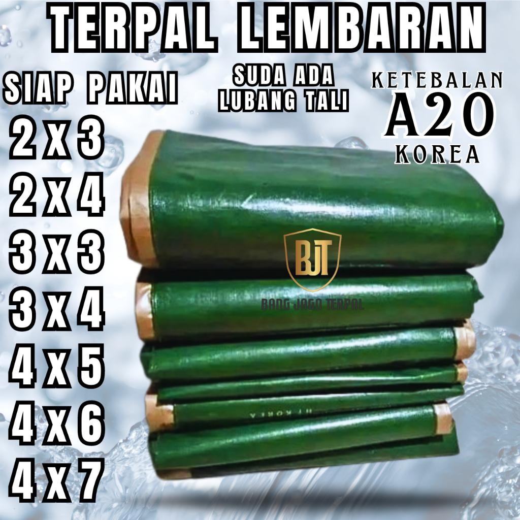 Terpal Korea A20 Hijau Green Golden army 3x4 3x5 3x6 4x6  5x7 Tutup Truk Jemuran Atap Tenda outdoor