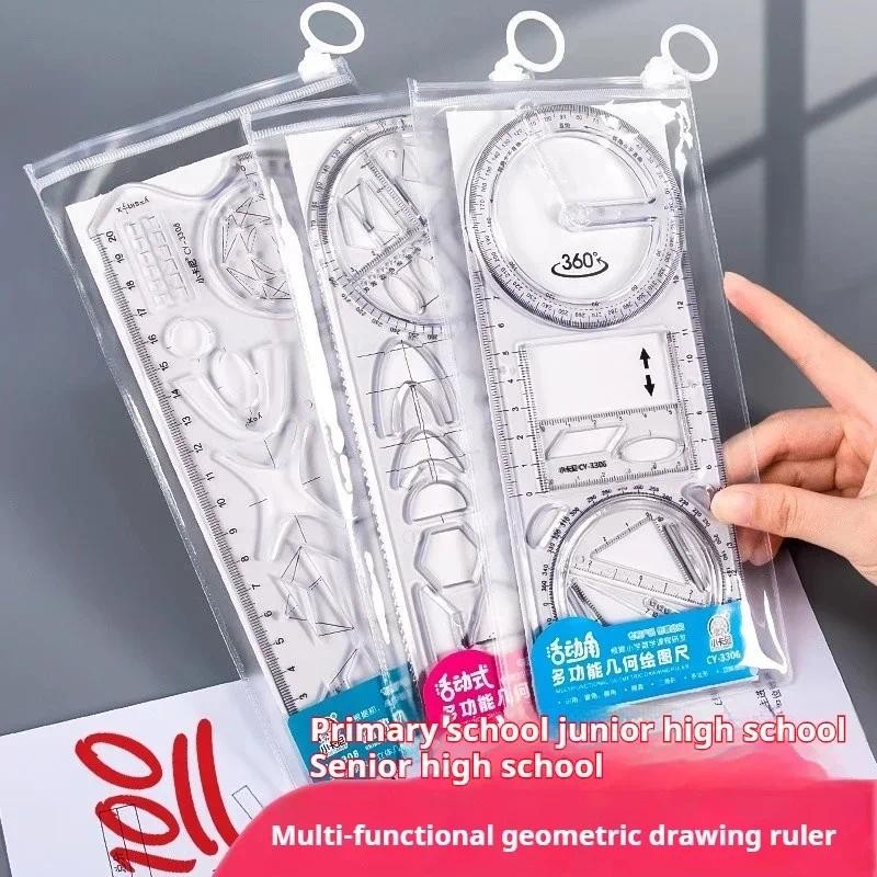 

Multifunctional Geometric Function Ruler Set Mathematics Drawing Template Measuring Tool for Art Student School Office Supplies