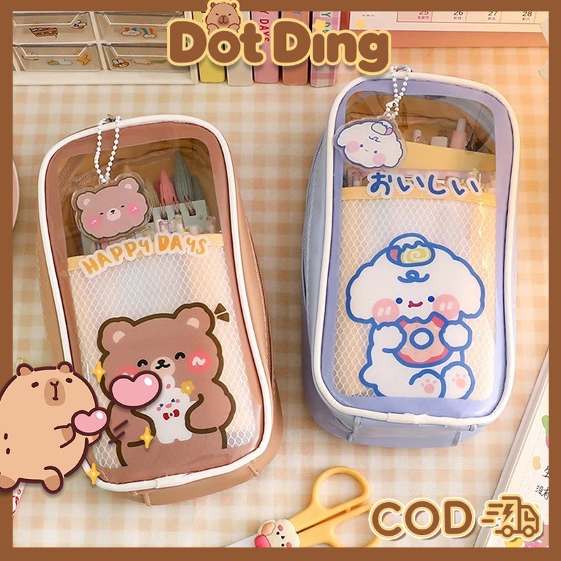 

[DOTDING]Tas Pensil Jernih Motif Lucu Kapasitas Besar Untuk Pelajar - Minimalis & Tahan Lama