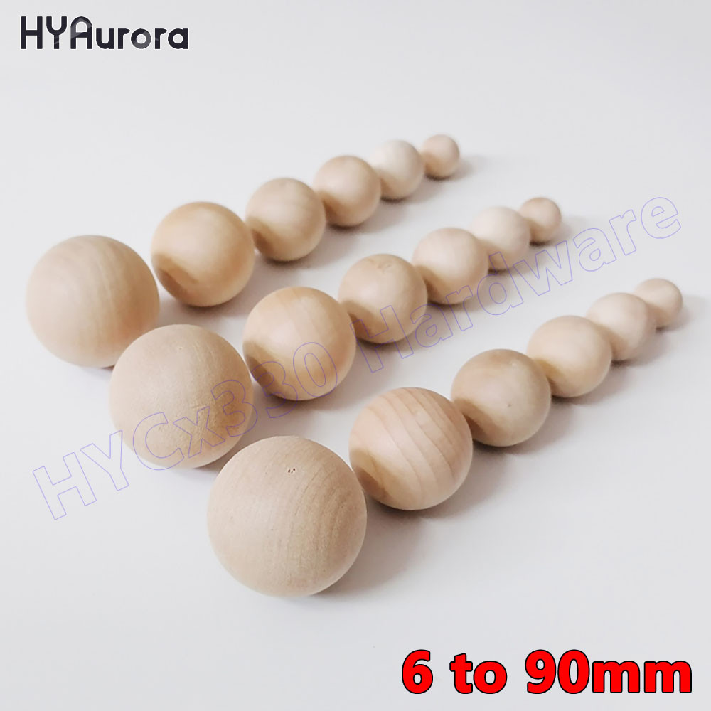 

Round Wood Balls Unfinished Wooden Ball Natural Craft Beads for DIY Craft Projects Jewelry Making Arts Design 6 8 10 12 to 90mm