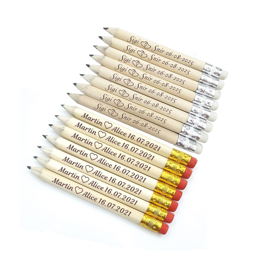 

30/70/100 Personalized Pencils Customized Wooden Pencils School Decor Pen With Eraser Wedding Gift Favors Baby Shower Party 10cm