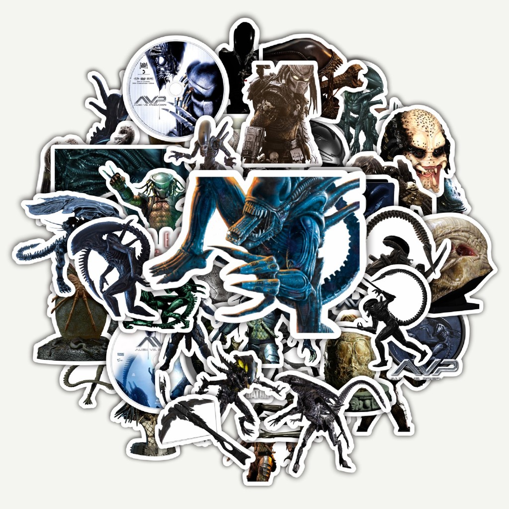 Sticker Pack Stiker Movie Series Alien vs Predator Karakter Mix 2 | Sticker TUMBLR | Stiker LAPTOP K