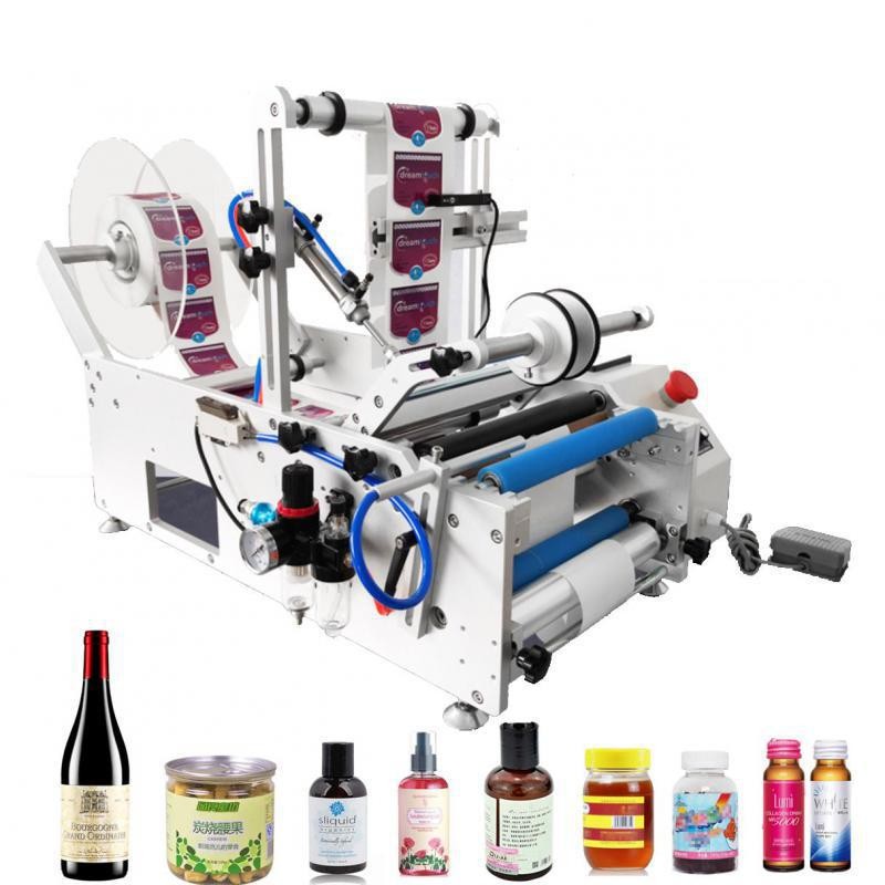 

Round Bottle Labeling Machine Auto Red Wine Double Sides Labelling Device Glass Plastic Bottle Label Labeler Best Price