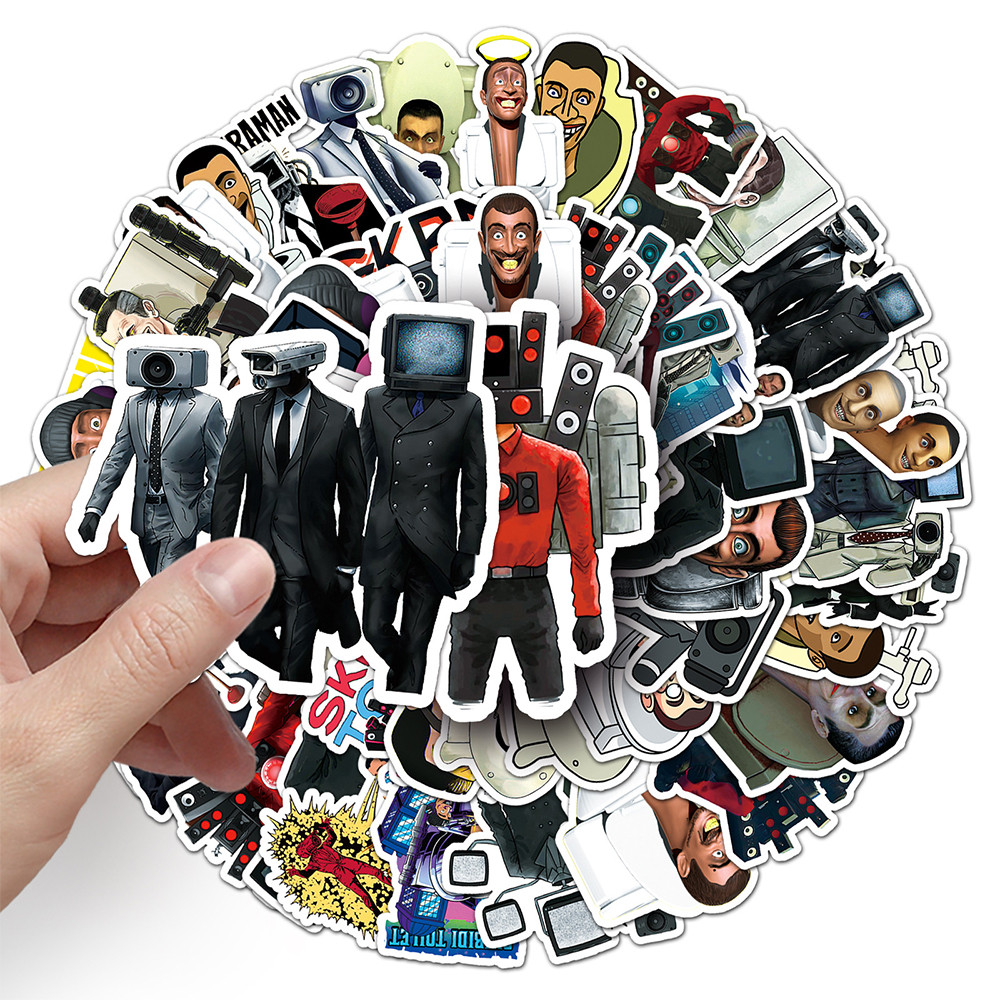 

10/30/60pcs Anime Game Skibidi Toilet Stickers Funny Cartoon Decal DIY Phone Skateboard Laptop Car Cool Graffiti Sticker Kid Toy