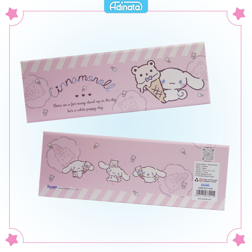 

Cinnamoroll Paper Pen Case 2517-1624 with DIY Stickers - Adinata / Tempat Pensil / DIY