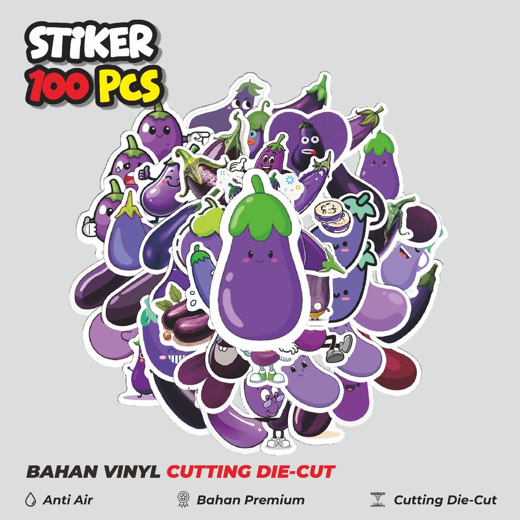 

Terbaru! 50 pcs Stiker Tumbuhan Terong Dekorasi Lucu Kreatif untuk Notebook, Skateboard, HP