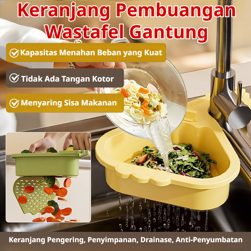 ⭐COD+GRATIS ONGKIR⭐Keranjang Tirisan Multifungsi Gantung/Keranjang saringan wastafel dapur/Rak Gantu