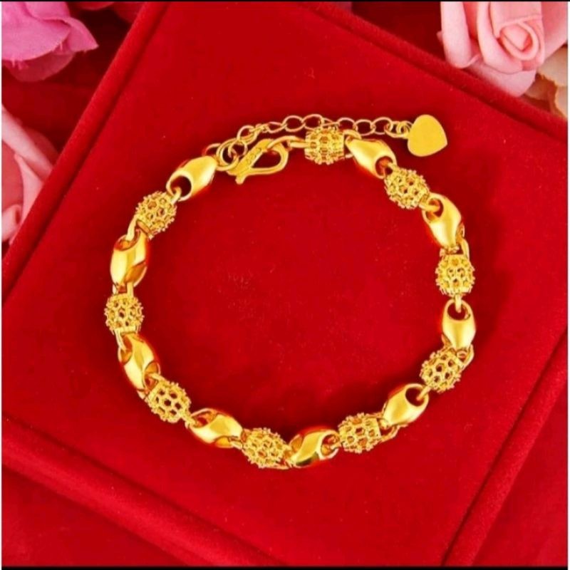 cod perhiasan wanita gelang tangan Hongkong titanium lapis  import Anti karat terlaris viral terlari