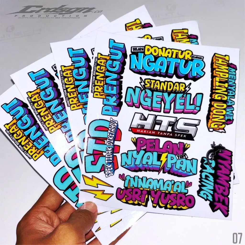 

STIKER PACK ISI 9 + 2 PETIR STD STANDAR NGEYEL PRENGAT PRENGUT NYAMBEK HTS INNAMA'AL USRI YUSRO TINGGAL TEMPEL
