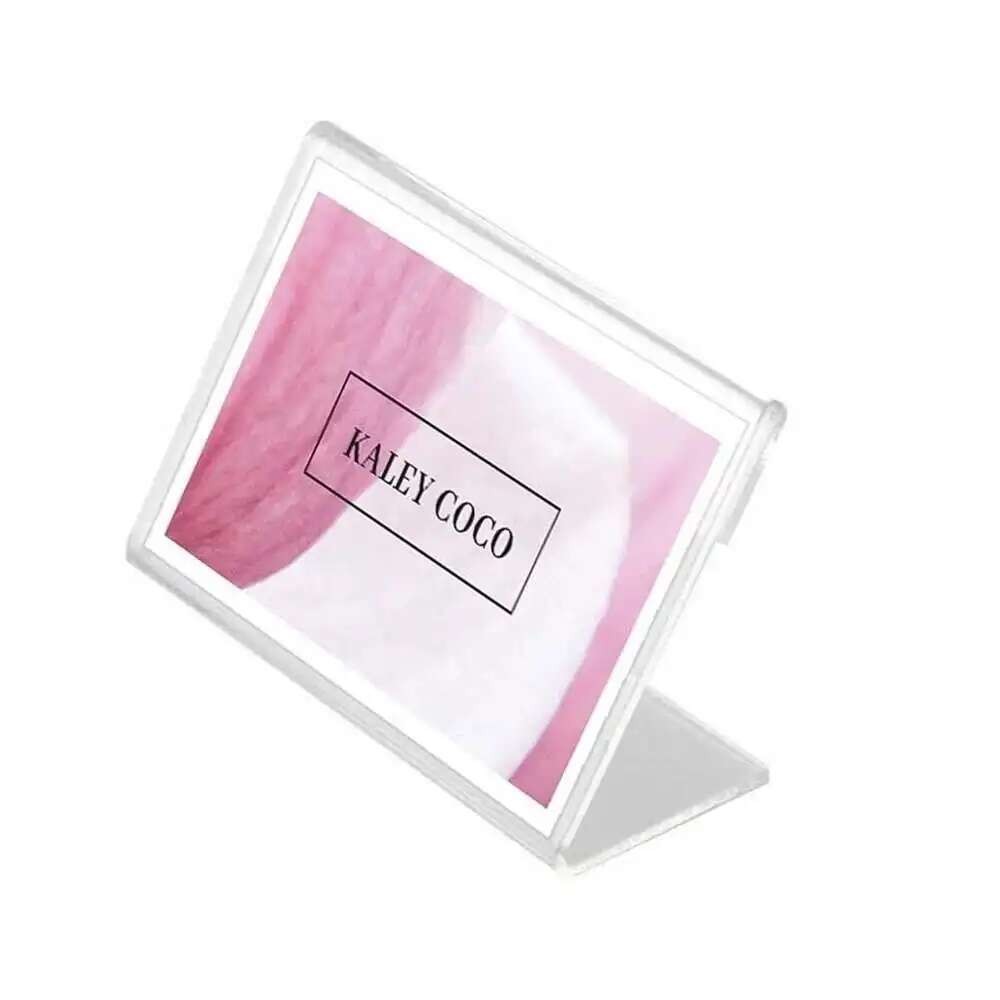 

10 Pcs T1.3mm Clear L Shape Table Sign Price Tag Stand Paper Promotion Name Card Desk Frame Label Display Holder