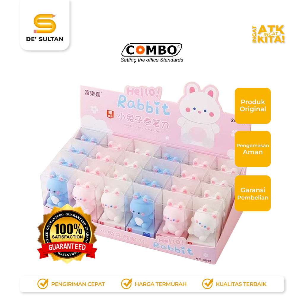 

COMBO RAUTAN TANGAN/ PENCIL SHARPENER RABBIT 3813 (1PC)
