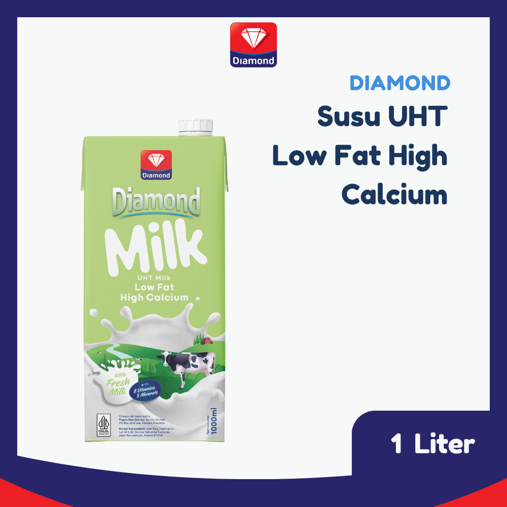 

Diamond Milk Susu UHT Low Fat High Calcium 1 L