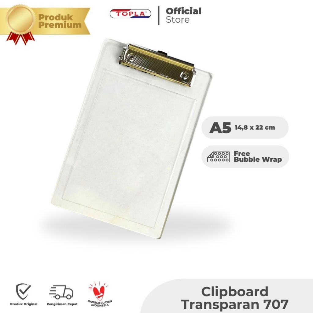 

Clipboard 707 A5 papan klip papan jalan kafe papan dokumen ukuran A5 TOPLA