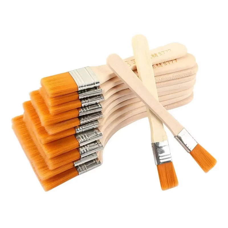 

12pcs/set High Quality Nylon Paint Brushes with Different Size and Wooden Handles Ideal for Acrylic, Oil and Watercolor Painting