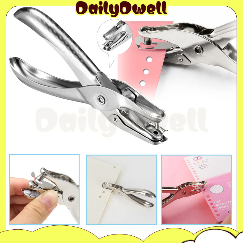 

metal single hand held hole punch/one hole punch/hang tag satu lubang puncher tiket puncher circle/pembolong kertas 1 lubang /