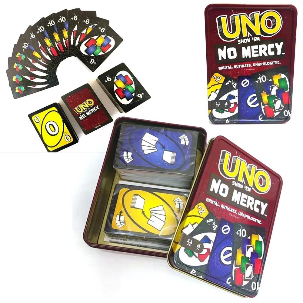 Uno No Mercy Game Board Games Iron Box UNO Cards Table Family Party Entertainment UNO Games Card Toy