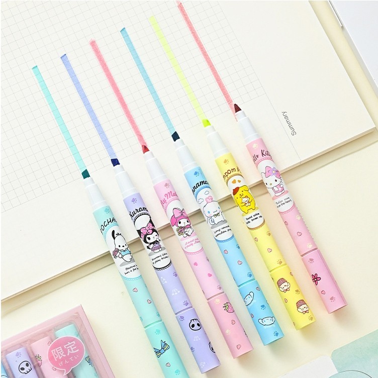 

COD STABILO 1 SET ISI 6PCS MOTIF KARTUN SANRIO / HIGHLIGHTER 1 SET ISI 6PCS KARAKTER SANRIO