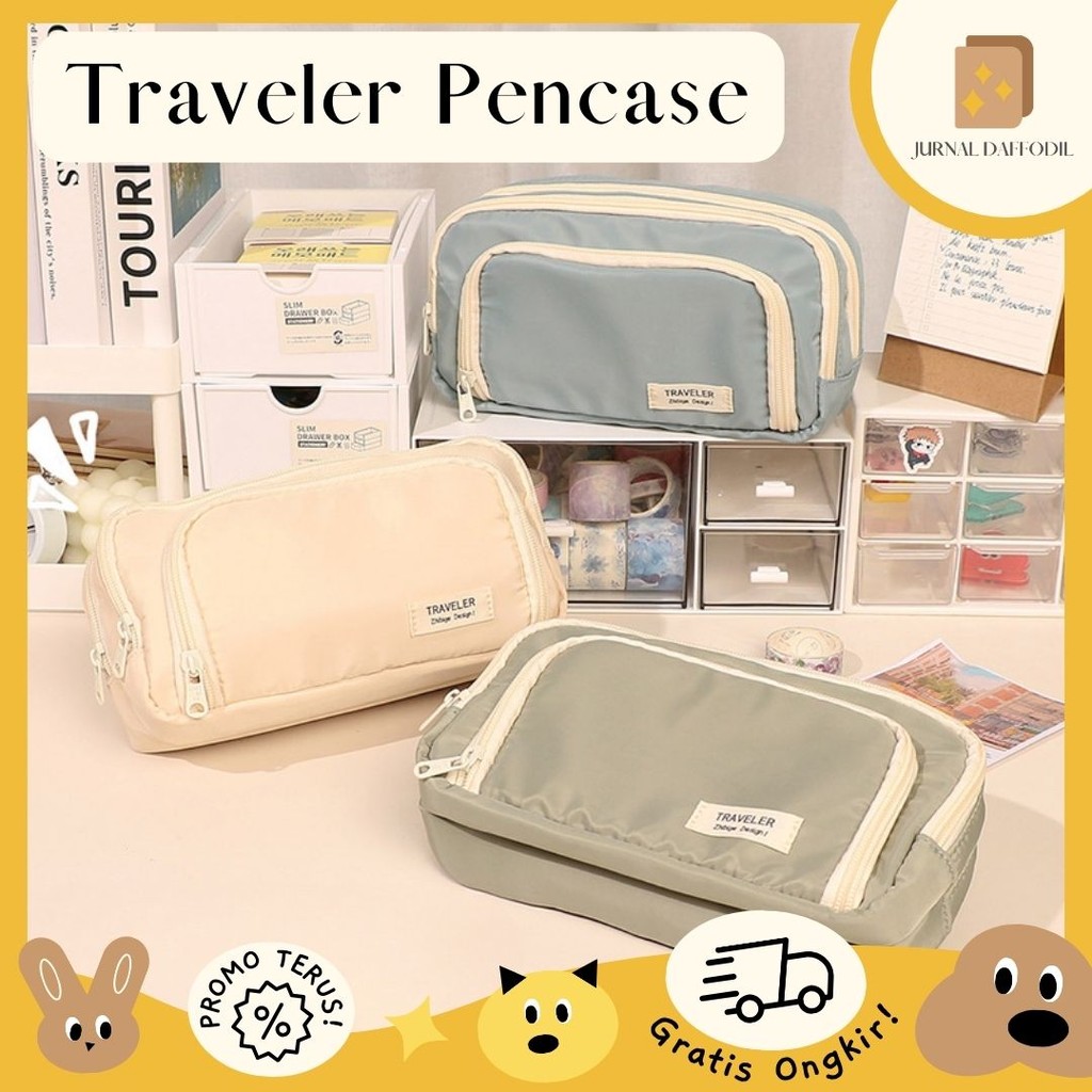

Jurnal Daffodil - TRAVELER Pencase Tempat Pensil Pencil Case Tempat Pensil Korea Kapasitas Besar Multi Sekat Kotak Pencil Aesthetic Kotak Pensil Tempat Pencil