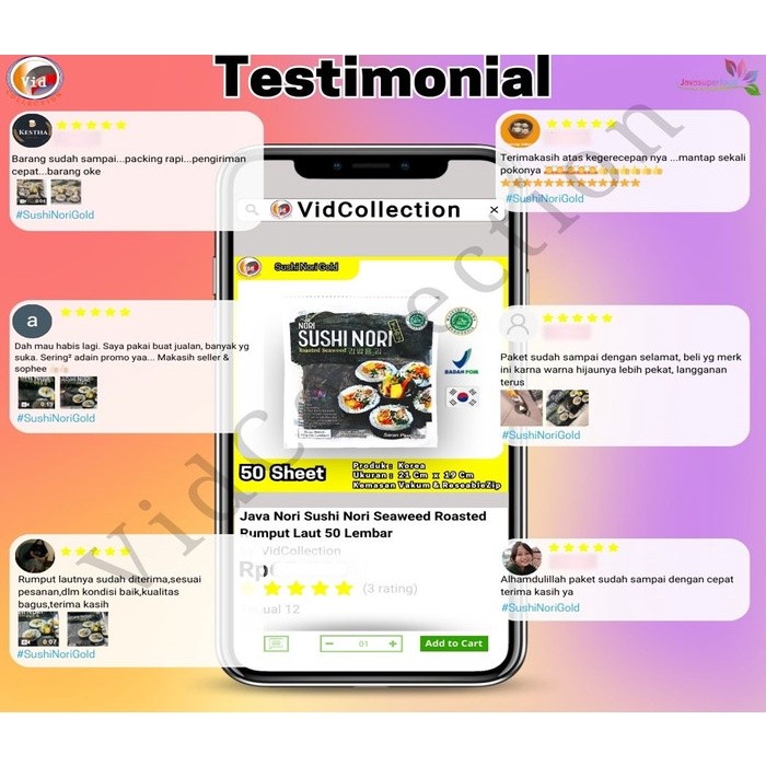 

Manjun Yaki Sushi Nori Rumput Laut Roasted Seaweed Economy 50 Lembar