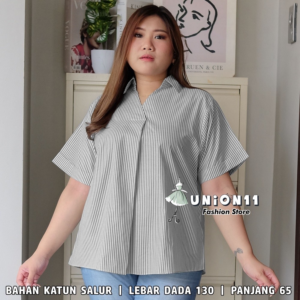 [𝗗𝘆𝗻𝗮𝗿𝗮]  KEMEJA JUMBO XXXXL WANITA LD 130 /  ATASAN JUMBO WANITA LD 130 / KEMEJA WANITA JUMBO LD 13