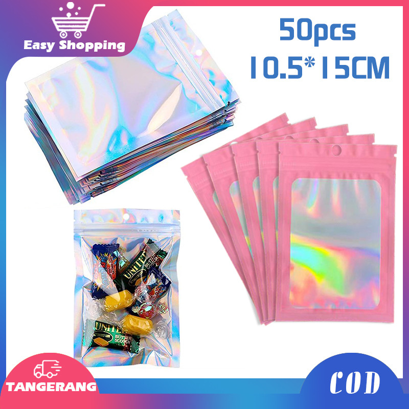 

​Isi 50 Klip Ziplock Plastik Warna Warni Lucu Packaging Perhiasan Hadiah Mini Serbaguna