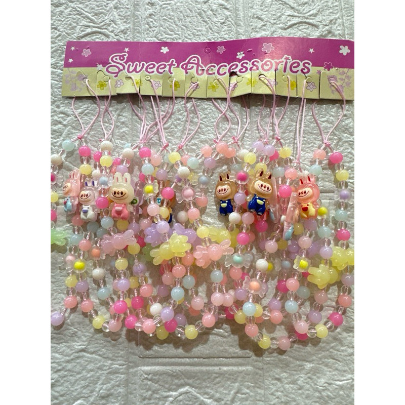 12pcs Tali Hp Karakter Lucu Labubu gantungan Hp Tali Hp aksesoris hp