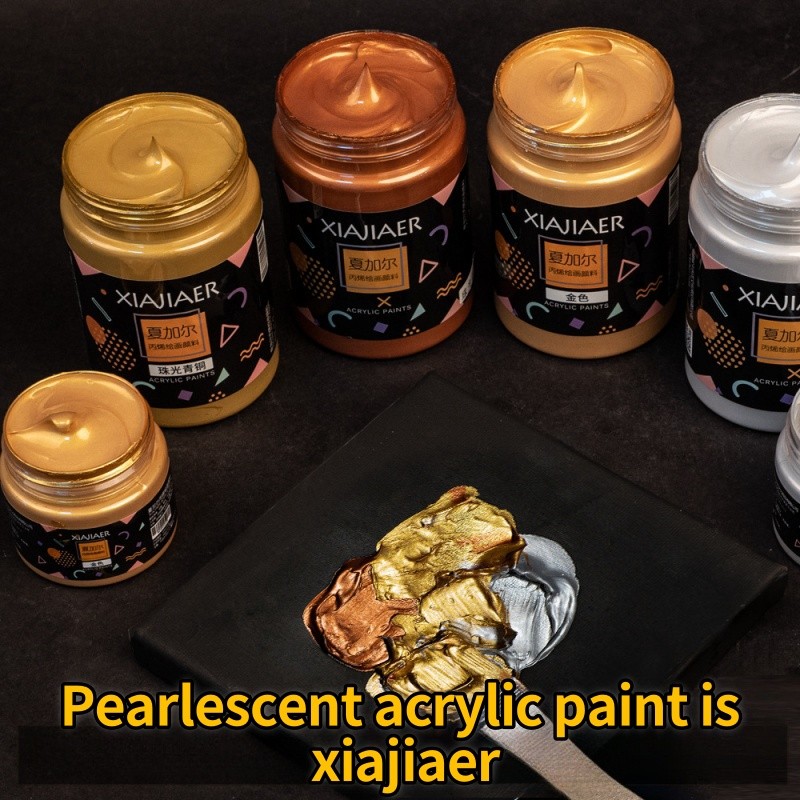 

1pcs/100ml/300mlxiajiaer Gold acrylic pigment crafts Picture frame Sculpture pearlescent color silver gold acrylic pigment