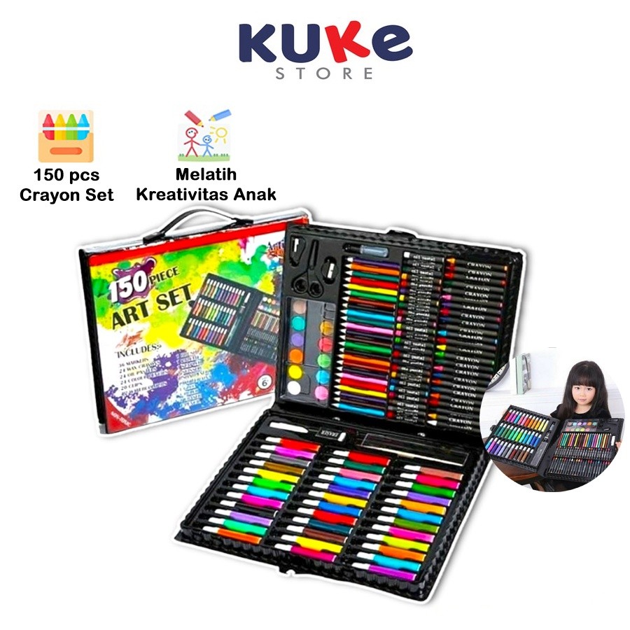 

KUKE ART SET 150 & 208 PCS CRAYON KRAYON FULL SET 150 & 208 PCS PERALATAN GAMBAR LUKIS PENSIL WARNA 1 SET COLOURING PENSIL