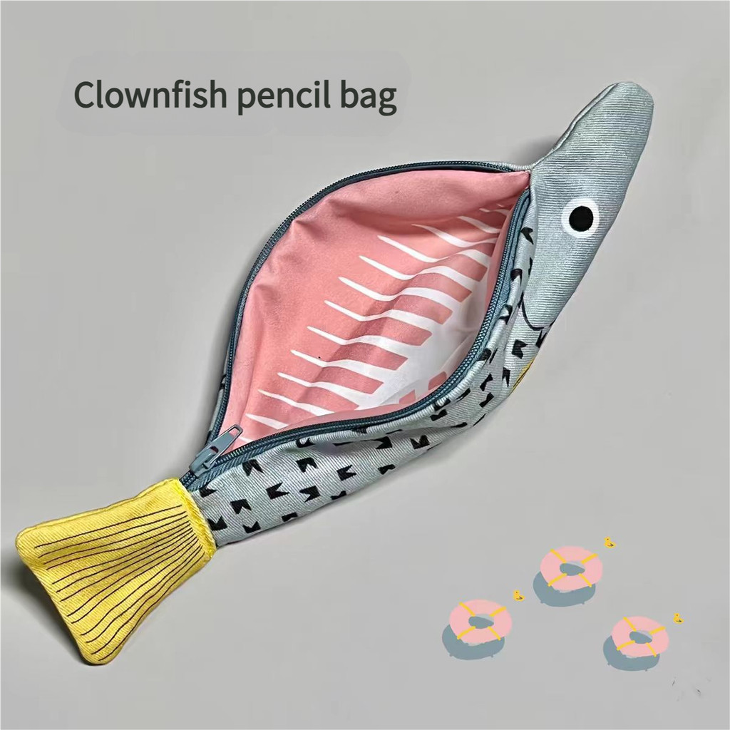 

Don Fish Clownfish Pencil Case, Creative Funny Stationery Storage Bag, Unique Gift for Students, Cute Ins Style Makeup Pouch