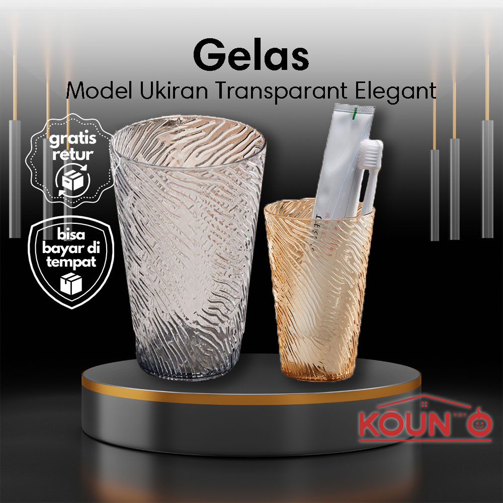 Gelas Aesthetic Gelas Bening Motif Premium Gelas Plastik Transparan Motif Unik Cantik Ringan Dan Ant