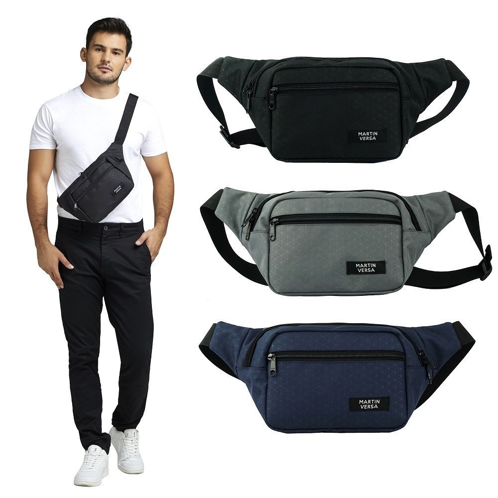 ZD34FV MARTIN VERSA CH11 Tas Selempang Pria Pinggang Kanvas Man Waistbag