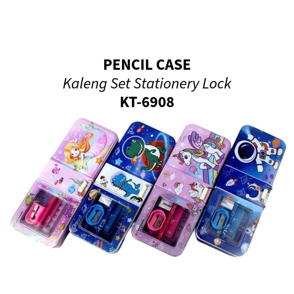 

♚Kotak Pensil Kaleng Set Karakter + Lock K&T6908 / Tempat Pensil♚