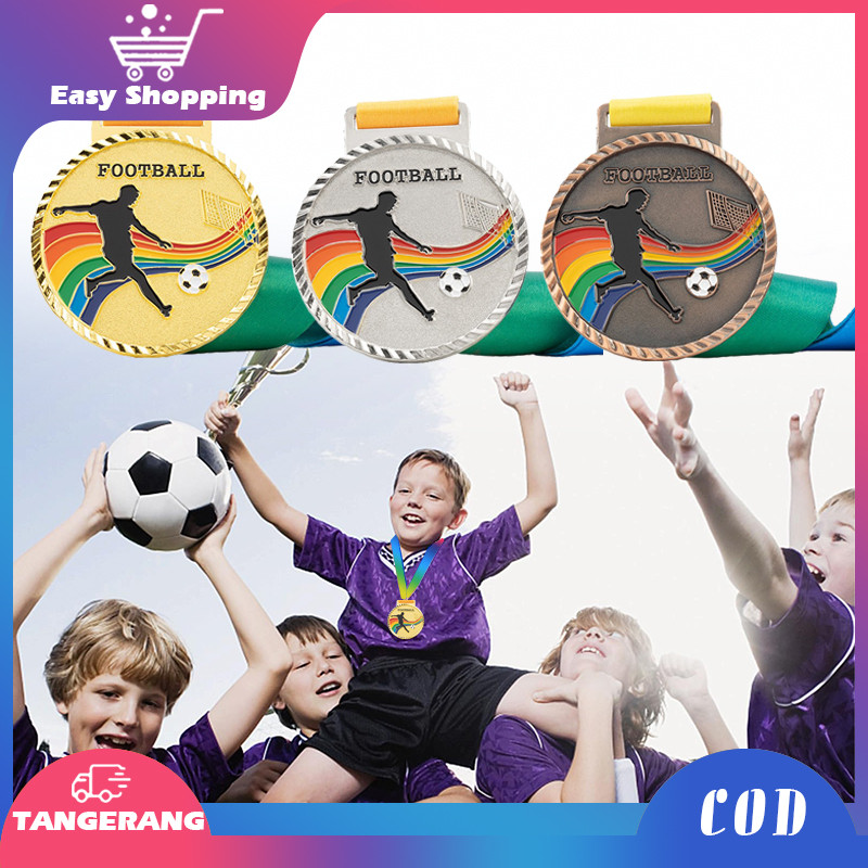 Medali Penghargaan Medali Kejuaraan Medali Juara 123 Sepak Bola Medali Logam Sepak Bola Emas Perak P