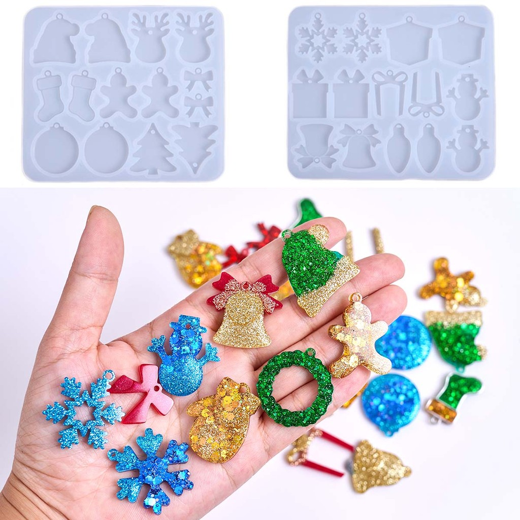 

3D Tree Elk Snowflake Silicone Mold DIY Tree Elk Snowflake Epoxy Resin Earring Pendant Keychain Craft Molds