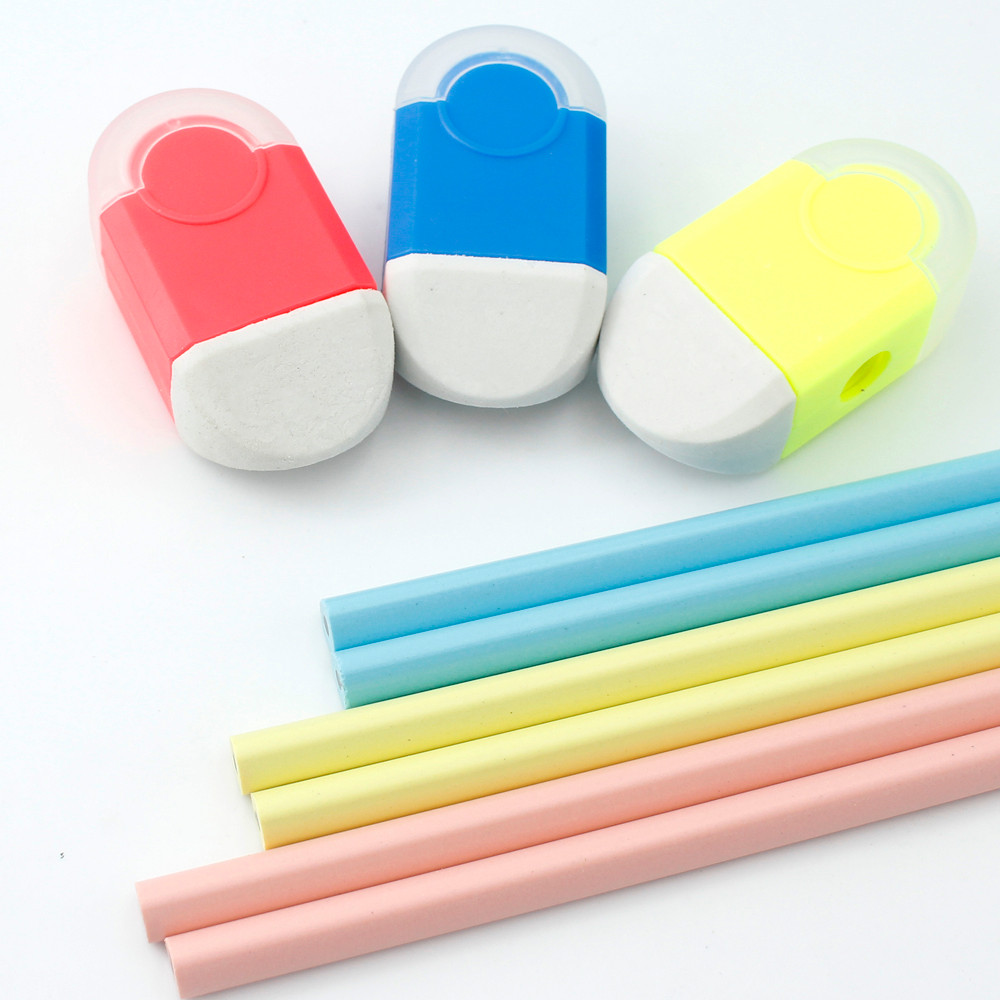 

18pcs pencils and pencil sharpener with eraser,colorful Eco-friendly Resin Pencil with durable eraser pencil sharpener Set