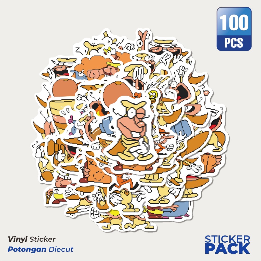 

MURAH 100 PCS Stiker Pizza Tower V5 Waterproof Aesthetic- Untuk Laptop, Motor, dan Helm - Paper Stationery Pack