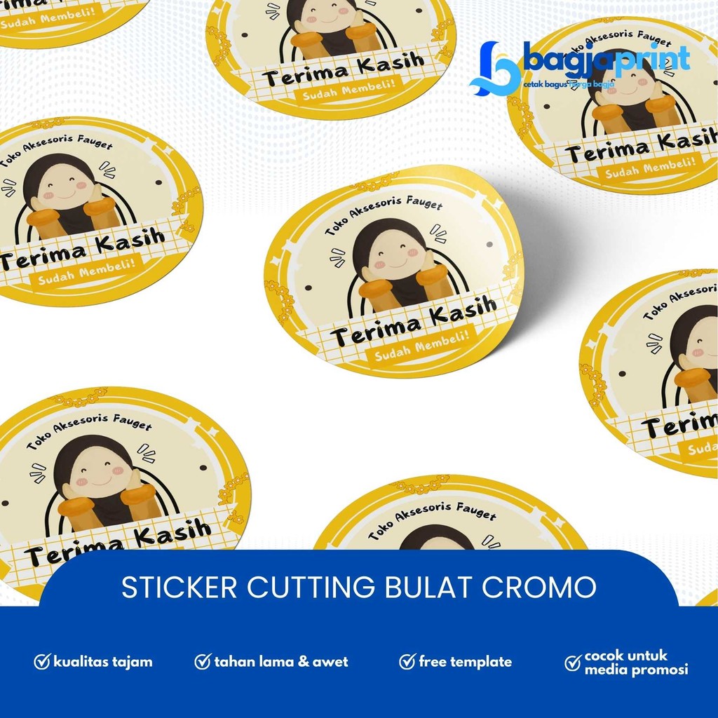 

CETAK STIKER CROMO 5 x 5 Cm / LABEL BULAT LABEL NAMA LABEL MAKANAN TOPLES KEMASAN BOTOL MINUMAN CUSTOM KROMO