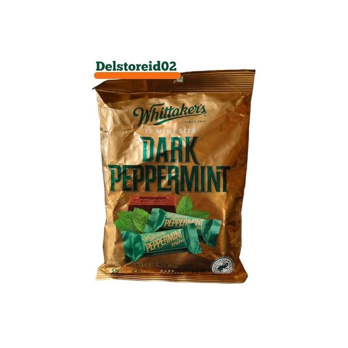 

Whittaker's 12 mini size dark peppermint 180gr