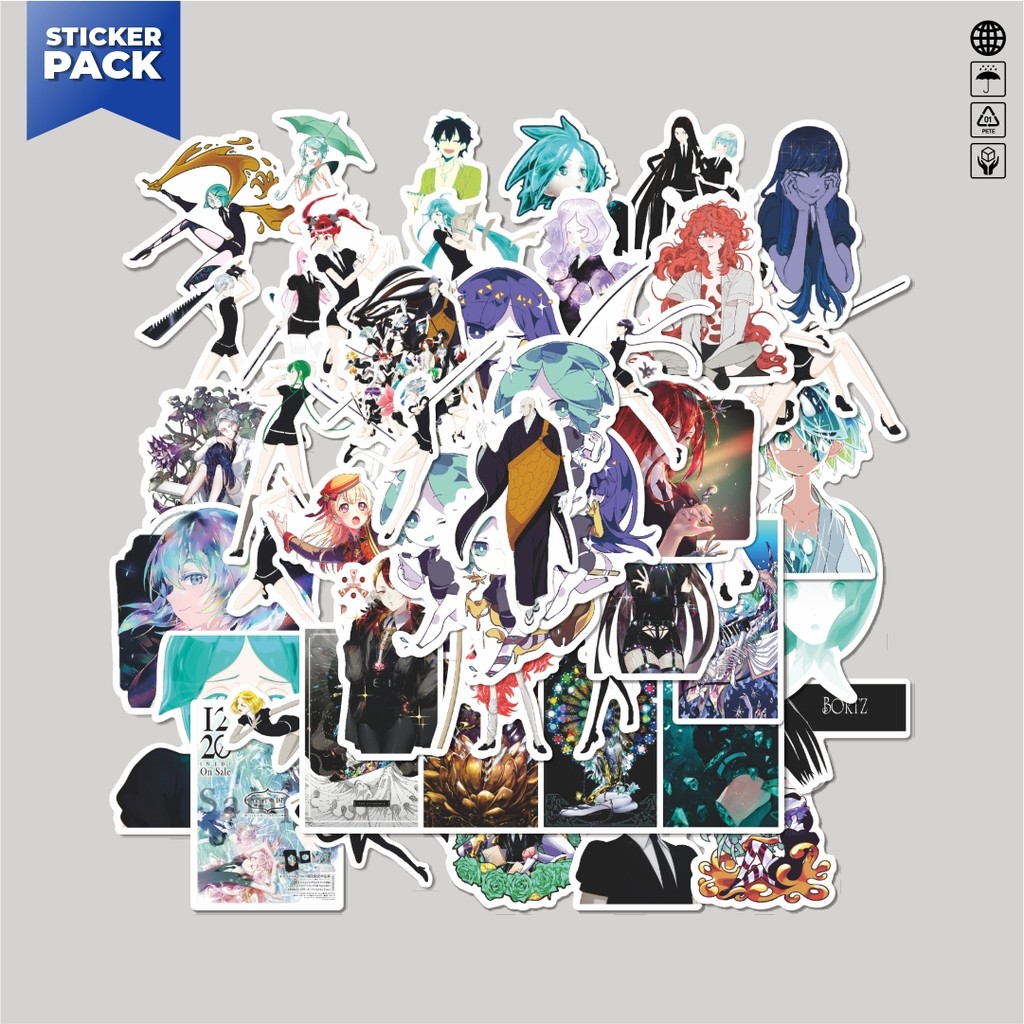 

[100PCS]Stiker Pack Stiker Anime Land Of The Lustrous Char Mix 01 Aesthetic Vinyl Anti Air Dekorasi Sticker Laptop Buku Journal Koper Helm Casing HP Gitar Helm Skateboard