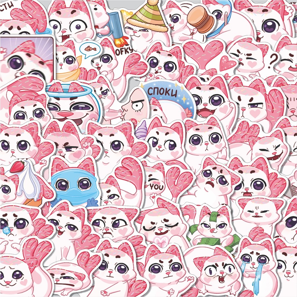 

Stiker Cutting Pack Stiker Kucing Lucu MEOWNYAM Isi 100Pcs Series Aesthetic Lucu Keren Untuk Koper Bahan Vynil