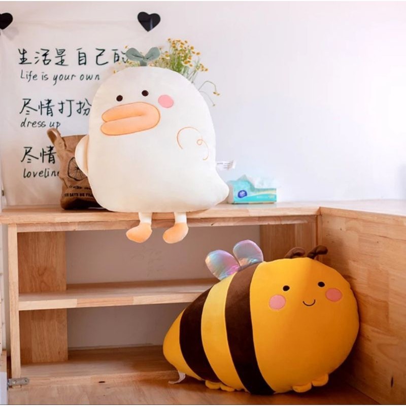 BONEKA ZERO Kartun Lucu Bebek dengan Mulut Besar Bantal Boneka Mewah Hewan Bebek Lembut Boneka Maina