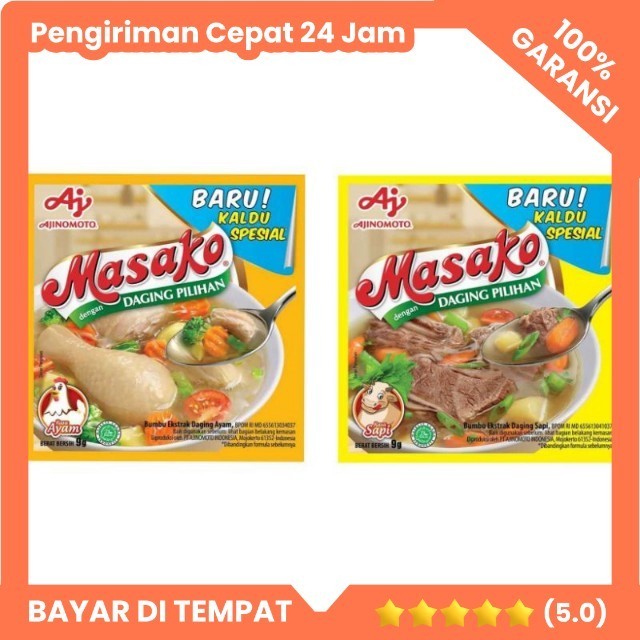 

Masako RENCENG Kaldu Bubuk Penyedap Masakan Rasa Ayam 12 pcs X 8.5gram - sapi