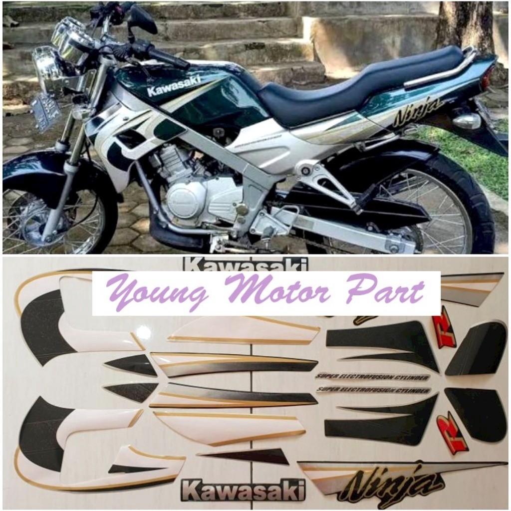 Striping Stiker Polet list motor body motor Kawasaki Ninja R 2005 hijau tua  Stiker