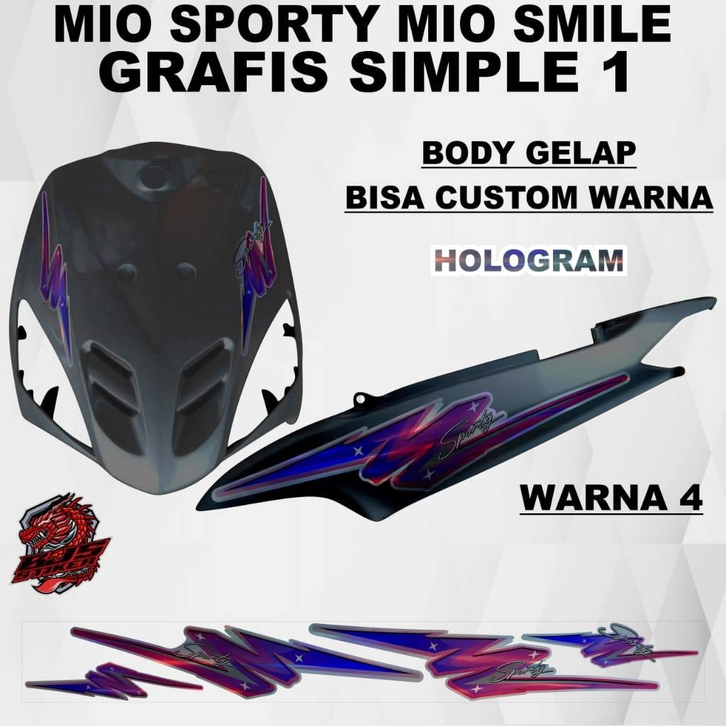 Stiker Striping Yamaha Mio Sporty / Mio Smile grafis simple 1 body gelap  - setiker stiker sticker l