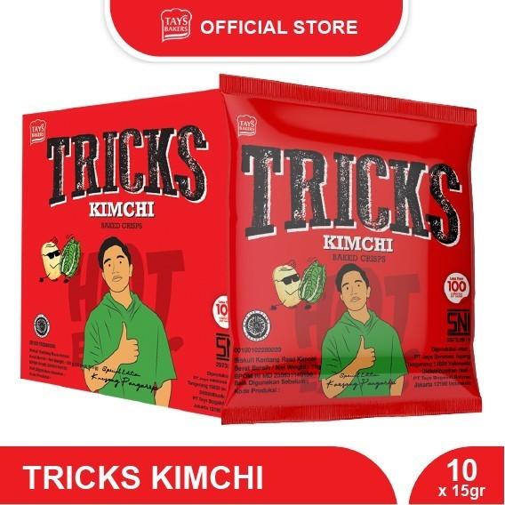 

HEMAT! Tricks Crisps 10 x 18g (All variant) – Potato Baked Crisps - KIMCHI10X15gr