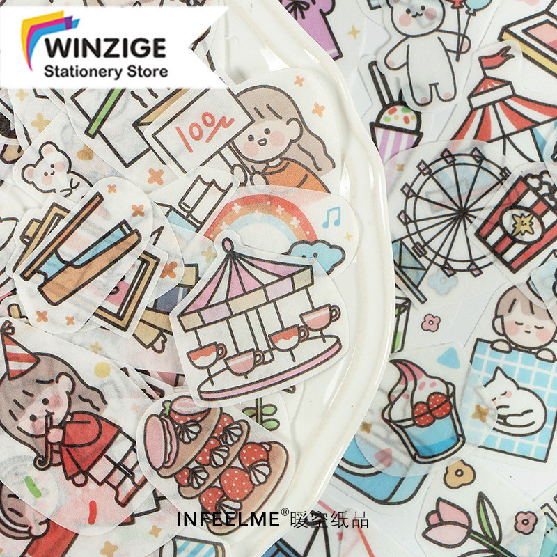 

SURABAYA Winzige 40pcs Stiker Lucu Stiker Kecil Lucu Dekorasi Sticker kartun Jurnal DIY Scrapbook Journal Deco Stickers Alat Tulis Stationery