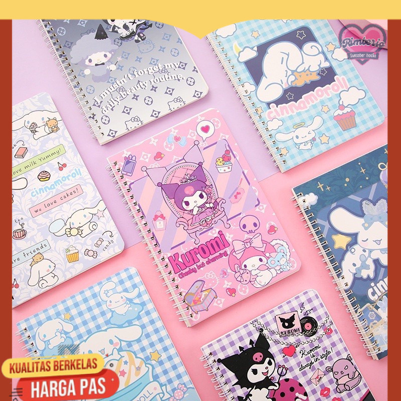 

LRMS BUKU TULIS ANAK SANRIO / BUKU TULIS A5 SANRIO ISI 60 LEMBAR / RING BOOK MODEL CINNAMOROLL KUROMI BUKU SEKOLAH ANAKA5