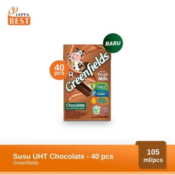 

MENYEHATKAN BIKIN NAGIHH Susu UHT Greenfields Semua Rasa 1 Karton Dus isi 40 Pcs 125 ml - Chocomalt 105ml