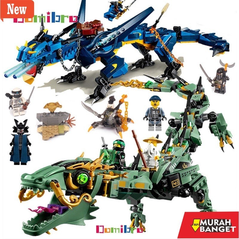 mainan pajangan kue baby shark yg lagi viral- Mainan Anak Ninja Dragon Ninjago Batu Bata Action Figu